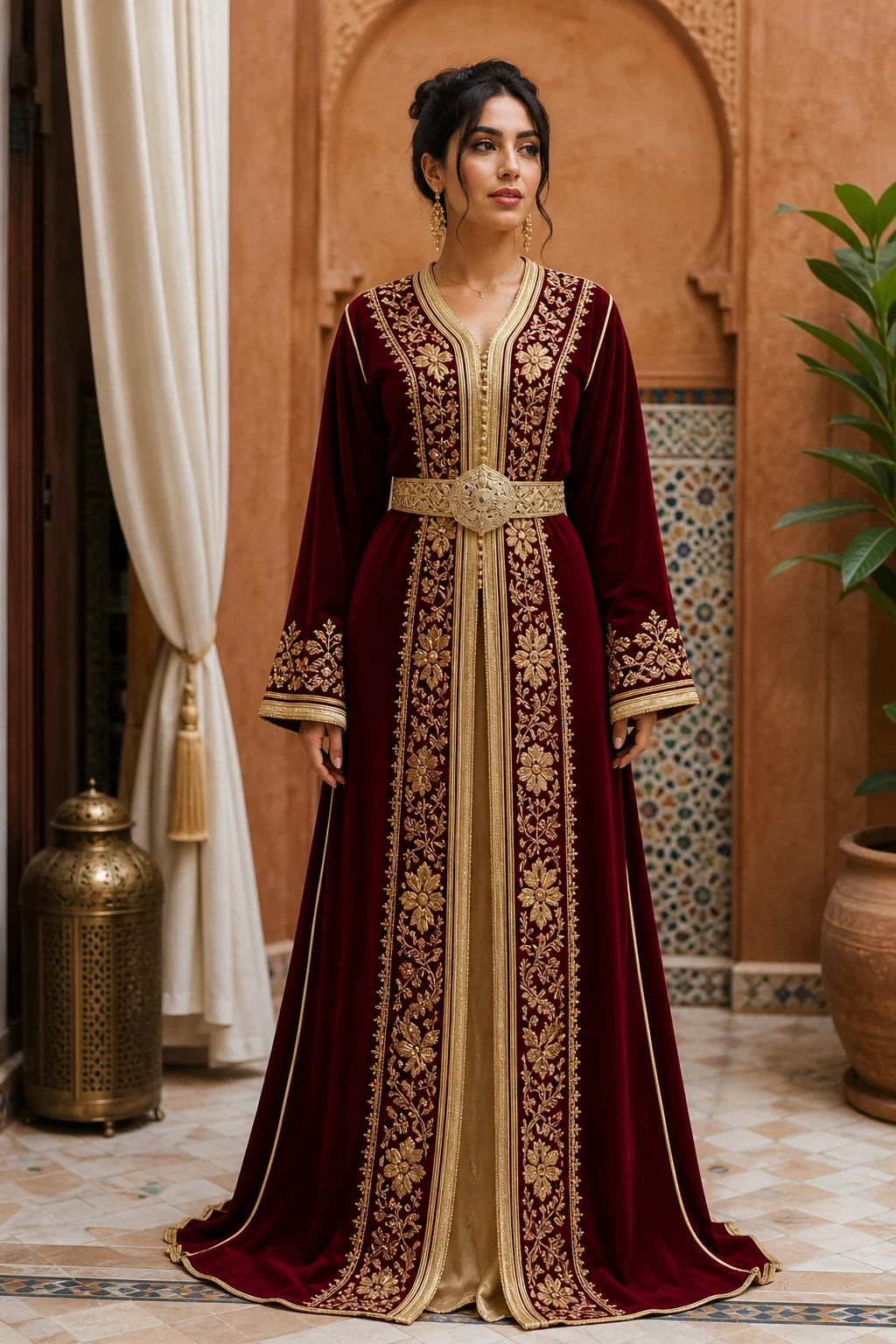 Caftan marocain traditionnel proposé à la location